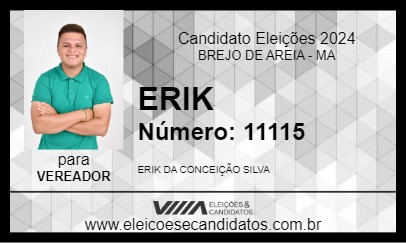 Candidato ERIK 2024 - BREJO DE AREIA - Eleições