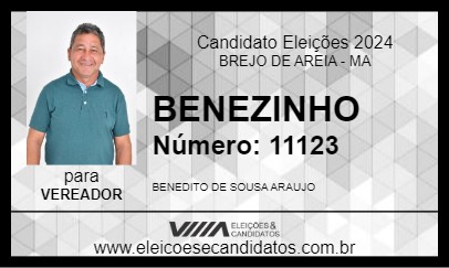 Candidato BENEZINHO 2024 - BREJO DE AREIA - Eleições