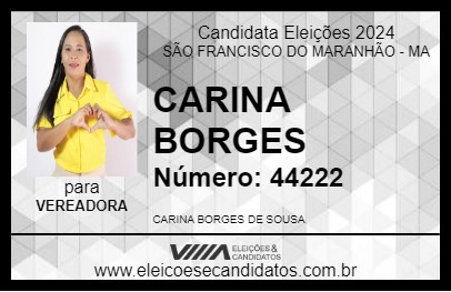 Candidato CARINA BORGES 2024 - SÃO FRANCISCO DO MARANHÃO - Eleições