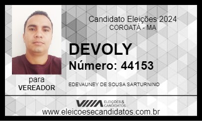 Candidato DEVOLY 2024 - COROATÁ - Eleições