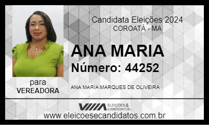 Candidato ANA MARIA 2024 - COROATÁ - Eleições