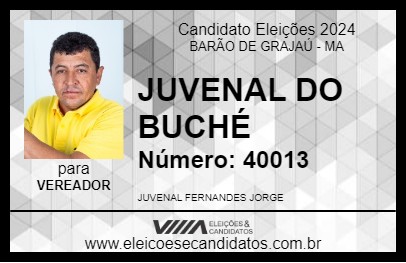 Candidato JUVENAL DO BUCHÉ 2024 - BARÃO DE GRAJAÚ - Eleições