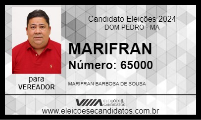 Candidato MARIFRAN 2024 - DOM PEDRO - Eleições