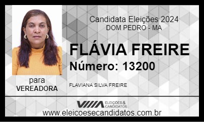 Candidato FLÁVIA FREIRE 2024 - DOM PEDRO - Eleições