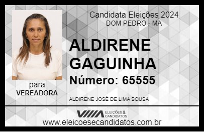 Candidato ALDIRENE GAGUINHA 2024 - DOM PEDRO - Eleições