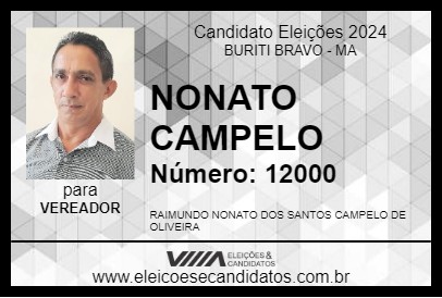 Candidato NONATO CAMPELO 2024 - BURITI BRAVO - Eleições