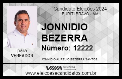 Candidato JONNIDIO BEZERRA 2024 - BURITI BRAVO - Eleições