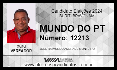 Candidato MUNDO DO PT 2024 - BURITI BRAVO - Eleições