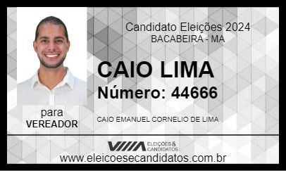 Candidato CAIO LIMA 2024 - BACABEIRA - Eleições