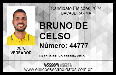 Candidato BRUNO DE CELSO 2024 - BACABEIRA - Eleições