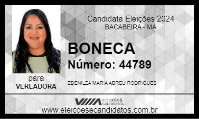 Candidato BONECA 2024 - BACABEIRA - Eleições