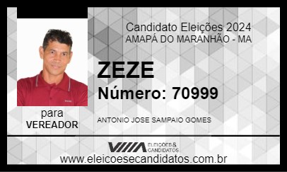 Candidato ZEZE 2024 - AMAPÁ DO MARANHÃO - Eleições