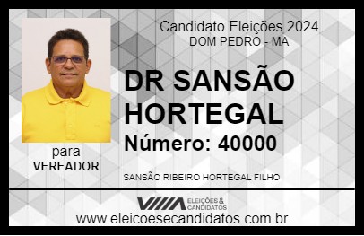 Candidato DR SANSÃO HORTEGAL 2024 - DOM PEDRO - Eleições