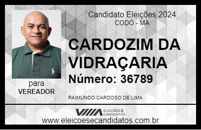 Candidato CARDOZIM DA VIDRAÇARIA 2024 - CODÓ - Eleições