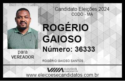 Candidato ROGÉRIO GAIOSO 2024 - CODÓ - Eleições