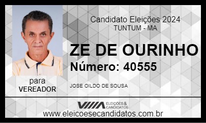 Candidato ZE DE OURINHO 2024 - TUNTUM - Eleições