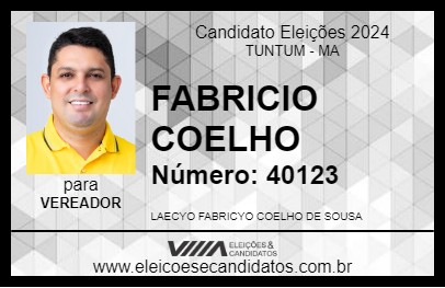 Candidato FABRICIO COELHO 2024 - TUNTUM - Eleições