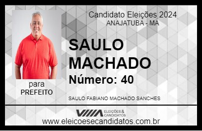 Candidato SAULO MACHADO 2024 - ANAJATUBA - Eleições