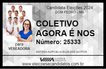 Candidato AURICELIA DO LULA-AGORA É NÓS 2024 - DOM PEDRO - Eleições