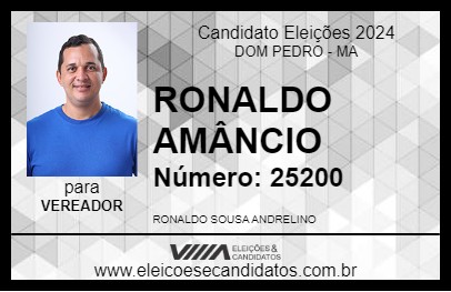 Candidato RONALDO AMÂNCIO 2024 - DOM PEDRO - Eleições