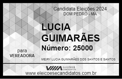 Candidato LUCIA GUIMARÃES 2024 - DOM PEDRO - Eleições