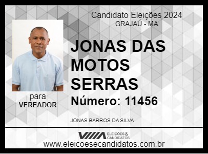 Candidato JONAS DAS MOTOS SERRAS 2024 - GRAJAÚ - Eleições