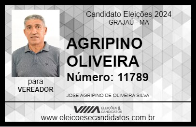 Candidato AGRIPINO OLIVEIRA 2024 - GRAJAÚ - Eleições