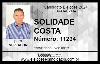 Candidato SOLIDADE COSTA 2024 - GRAJAÚ - Eleições