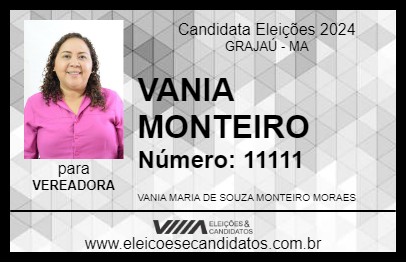 Candidato VANIA MONTEIRO 2024 - GRAJAÚ - Eleições