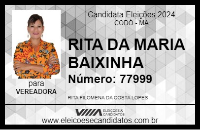 Candidato RITA DA MARIA BAIXINHA 2024 - CODÓ - Eleições