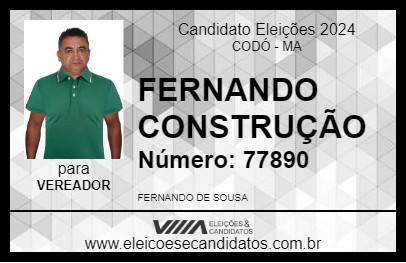 Candidato FERNANDO CONSTRUÇÃO 2024 - CODÓ - Eleições