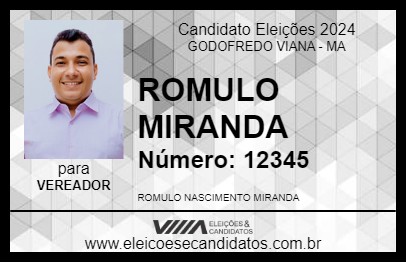 Candidato ROMULO MIRANDA 2024 - GODOFREDO VIANA - Eleições