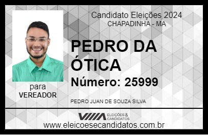 Candidato PEDRO DA ÓTICA 2024 - CHAPADINHA - Eleições