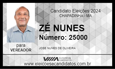 Candidato ZÉ NUNES 2024 - CHAPADINHA - Eleições