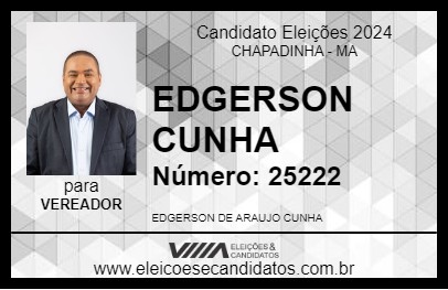 Candidato EDGERSON CUNHA 2024 - CHAPADINHA - Eleições