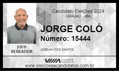 Candidato JORGE COLÓ 2024 - GRAJAÚ - Eleições