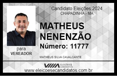 Candidato MATHEUS NENENZÃO 2024 - CHAPADINHA - Eleições