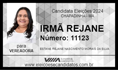 Candidato IRMÃ REJANE 2024 - CHAPADINHA - Eleições