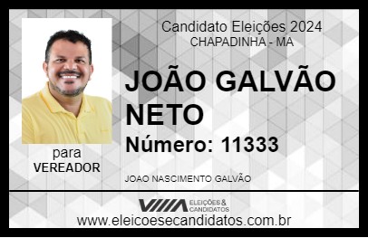 Candidato JOÃO GALVÃO NETO 2024 - CHAPADINHA - Eleições