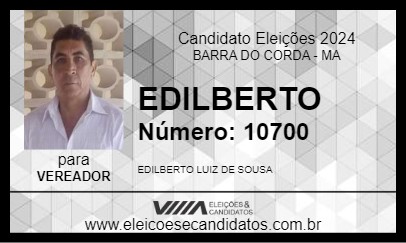 Candidato EDILBERTO 2024 - BARRA DO CORDA - Eleições