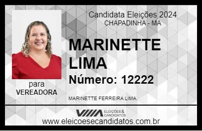 Candidato MARINETTE LIMA 2024 - CHAPADINHA - Eleições