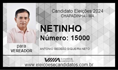 Candidato NETINHO 2024 - CHAPADINHA - Eleições