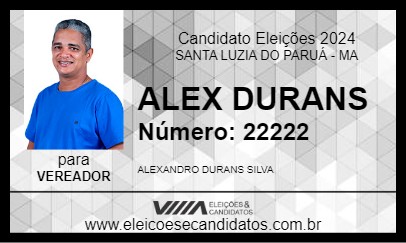 Candidato ALEX DURANS 2024 - SANTA LUZIA DO PARUÁ - Eleições