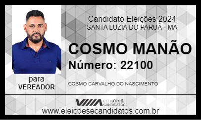 Candidato COSMO MANÃO 2024 - SANTA LUZIA DO PARUÁ - Eleições