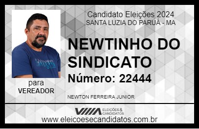 Candidato NEWTINHO DO SINDICATO 2024 - SANTA LUZIA DO PARUÁ - Eleições