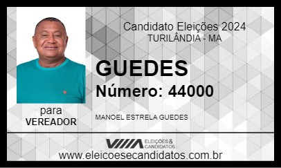 Candidato GUEDES 2024 - TURILÂNDIA - Eleições