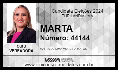 Candidato MARTA 2024 - TURILÂNDIA - Eleições