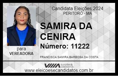 Candidato SAMIRA DA CENIRA 2024 - PERITORÓ - Eleições