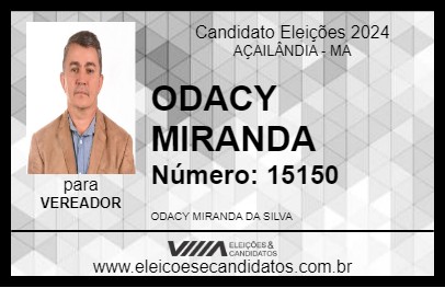 Candidato ODACY MIRANDA 2024 - AÇAILÂNDIA - Eleições