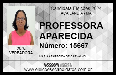 Candidato PROFESSORA APARECIDA 2024 - AÇAILÂNDIA - Eleições